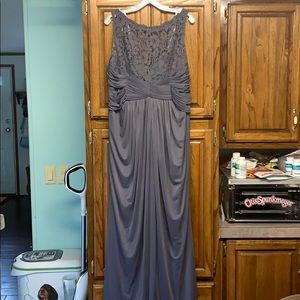 Bridesmaids dress pewter gray Davids bridal